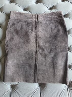 BB Dakota Genuine Suede Leather Pencil Skirt Brown Sz 9/10